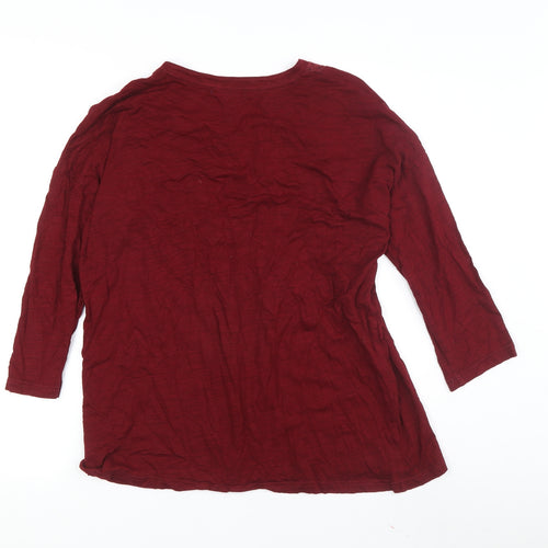 Chaps Women’s Red Tunic 3/4 Sleeve Blouse Size L