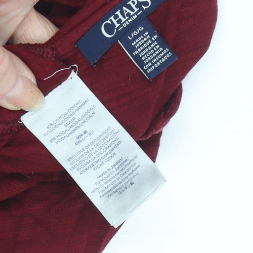 Chaps Women’s Red Tunic 3/4 Sleeve Blouse Size L