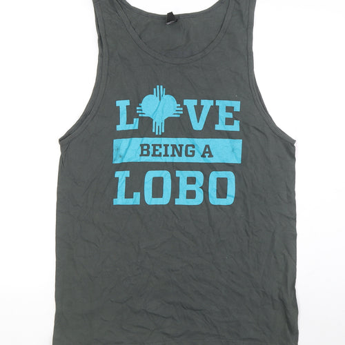 District Men's Green Graphic Sleeveless T-Shirt Size L
