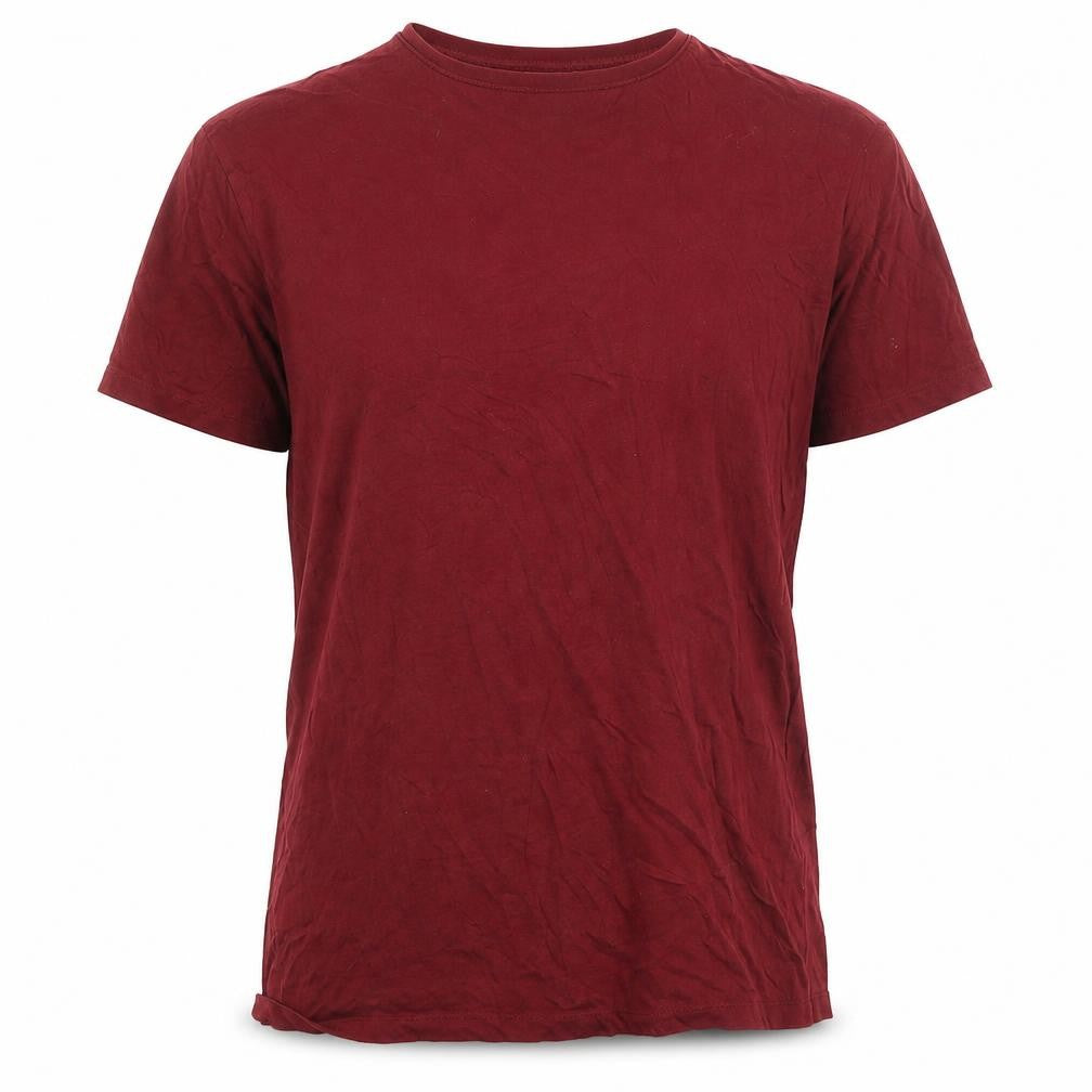 Front view of Zara Men's Red Crew Neck T-Shirt, size L