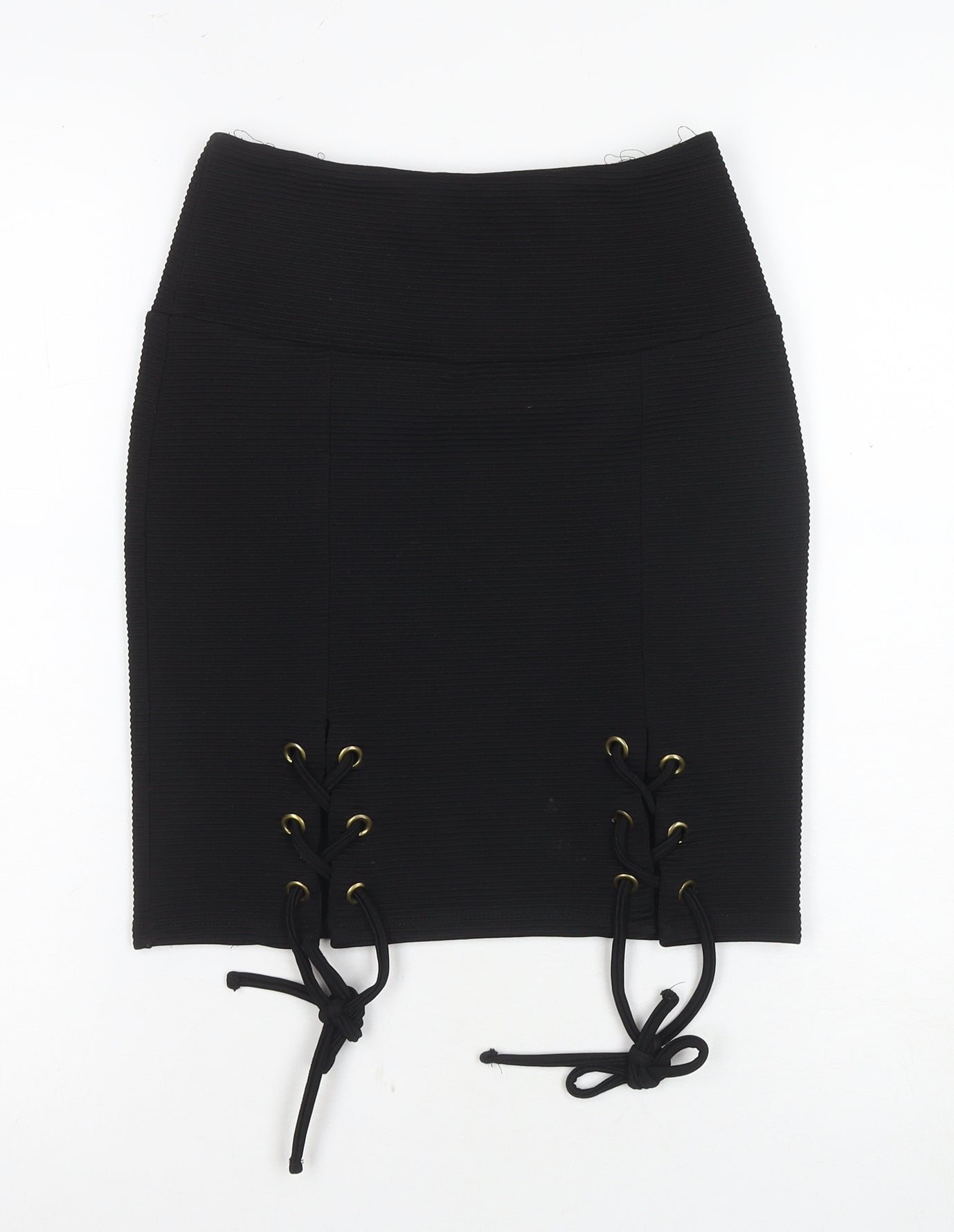 ASOS Women's Black Lace Up Pencil Skirt, Size 6, Elegant Style