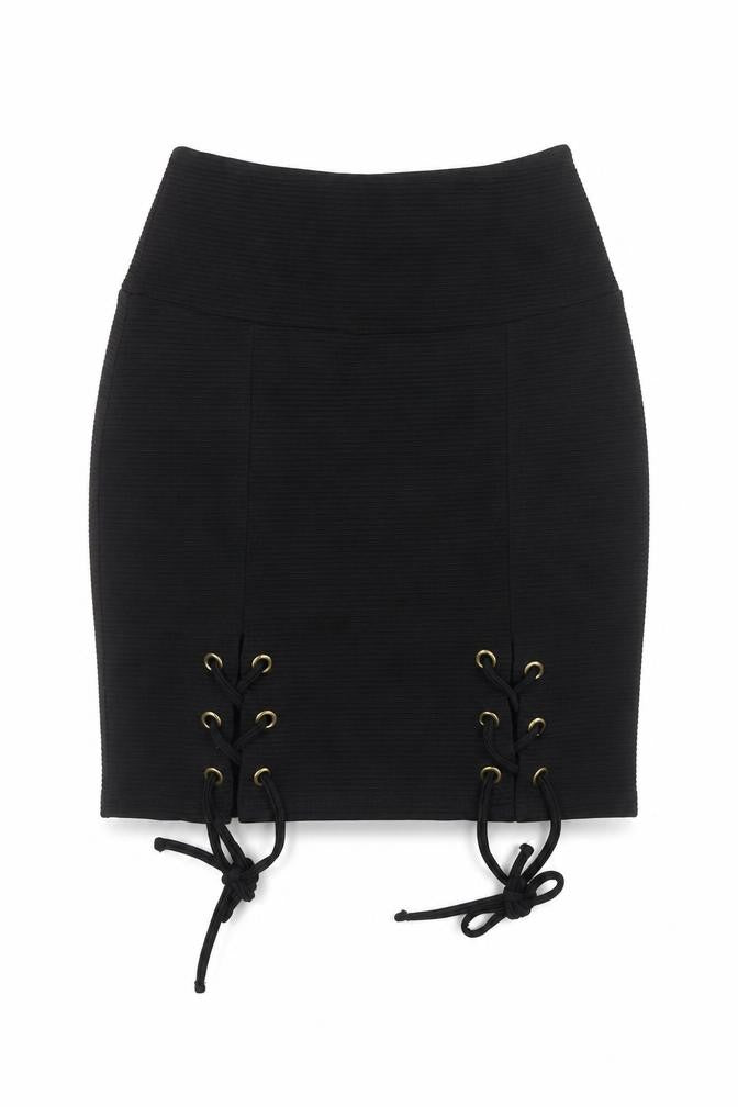 ASOS Women's Black Lace Up Pencil Skirt, Size 6, Elegant Style