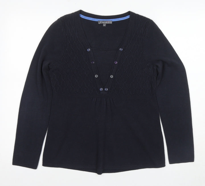 Marks and Spencer Women’s Black Henley Jumper Size 12