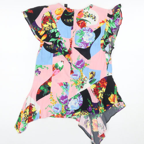 Topshop Women's Multicolour Floral Tunic Blouse Size 10
