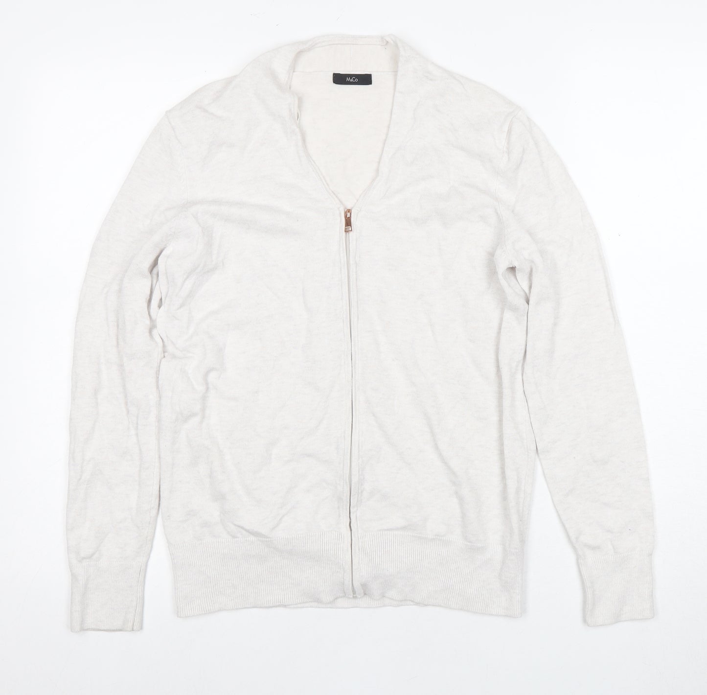 M&Co Women's Ivory Full Zip Jumper Size 12