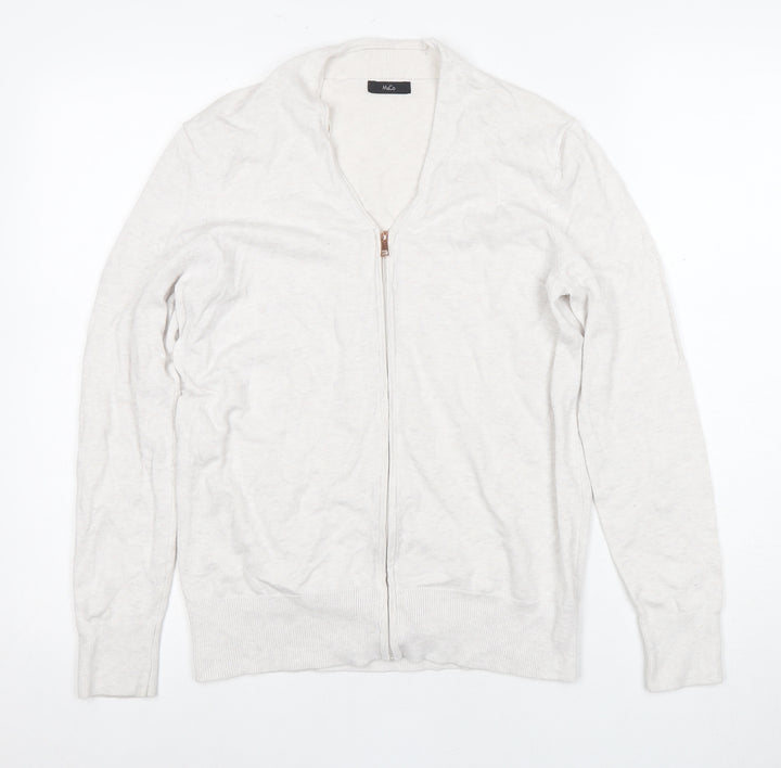 M&Co Women's Ivory Full Zip Jumper Size 12