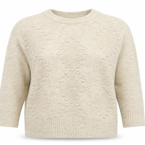 New Look Women's Beige Crew Neck Jumper, Size S, Casual Knit