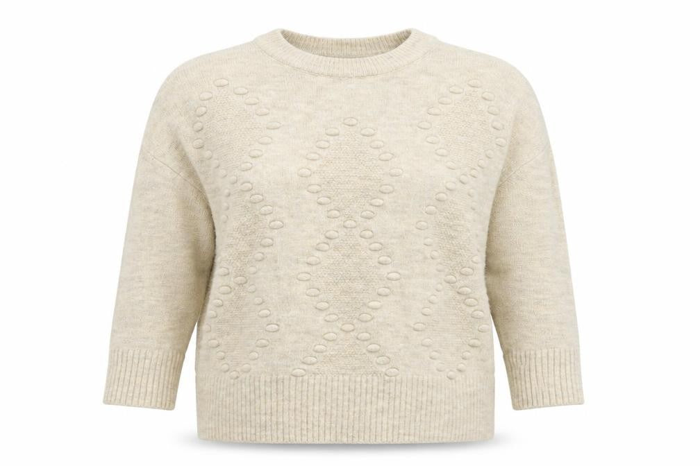 New Look Women's Beige Crew Neck Jumper, Size S, Casual Knit
