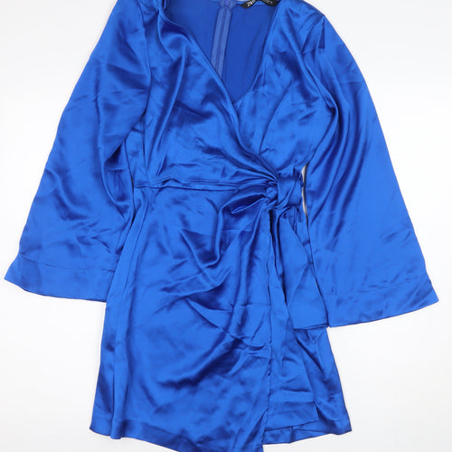 Zara Women’s Blue XS Wrap Dress for Party