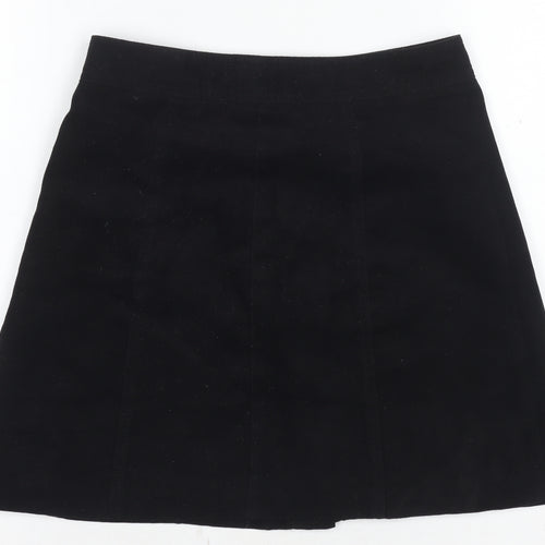 H&M Women's Black A-Line Button Skirt, Size 6, Polyester