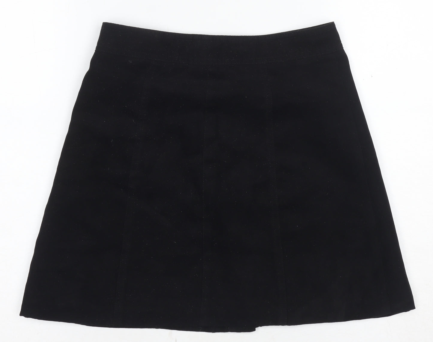 H&M Women's Black A-Line Button Skirt, Size 6, Polyester