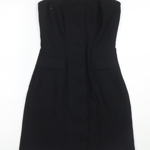 H&M Black Sheath Knee Length Dress - Women, Size 8