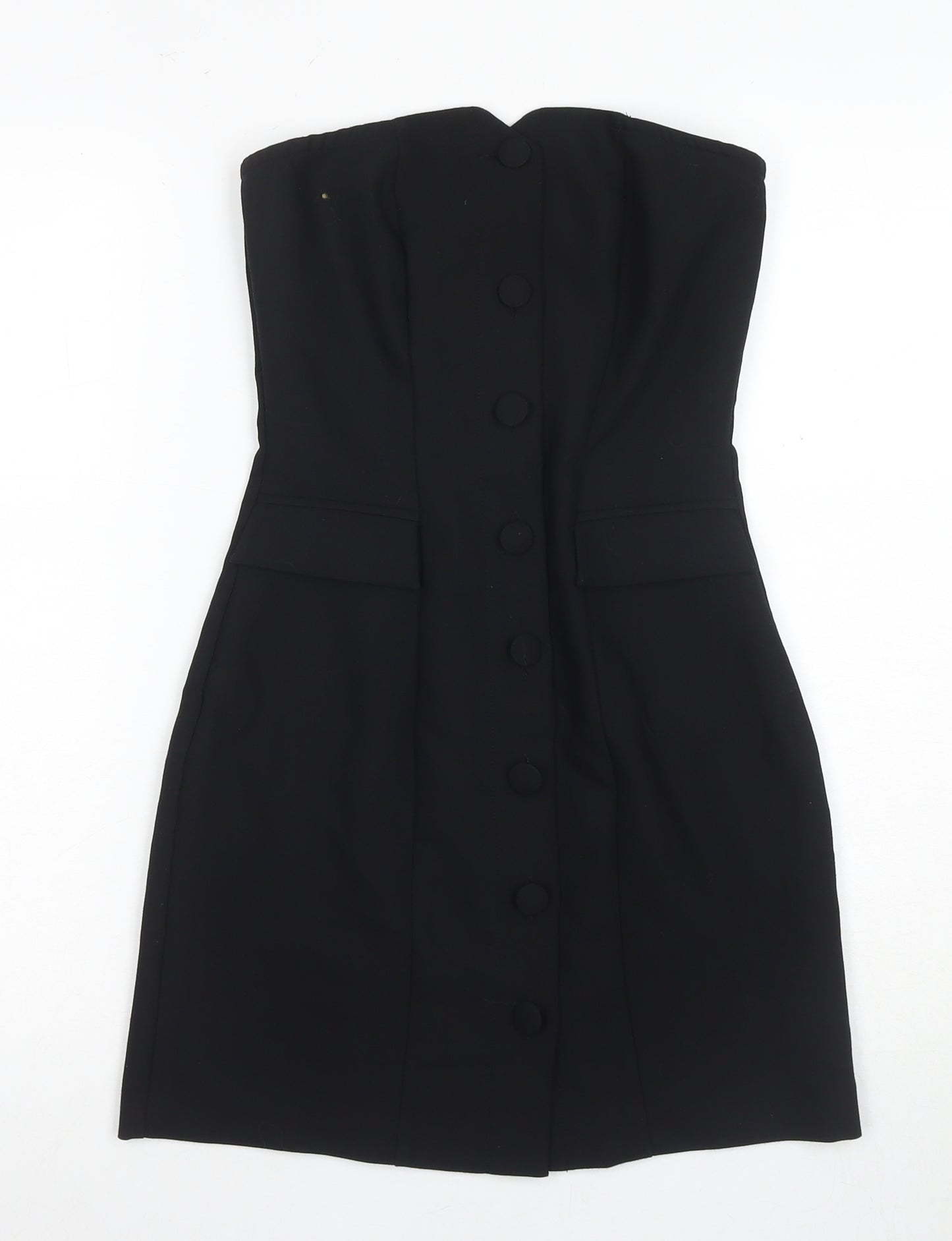 H&M Black Sheath Knee Length Dress - Women, Size 8