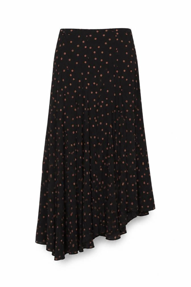 Front view of Topshop Women's Black Polka Dot Skirt, size 4