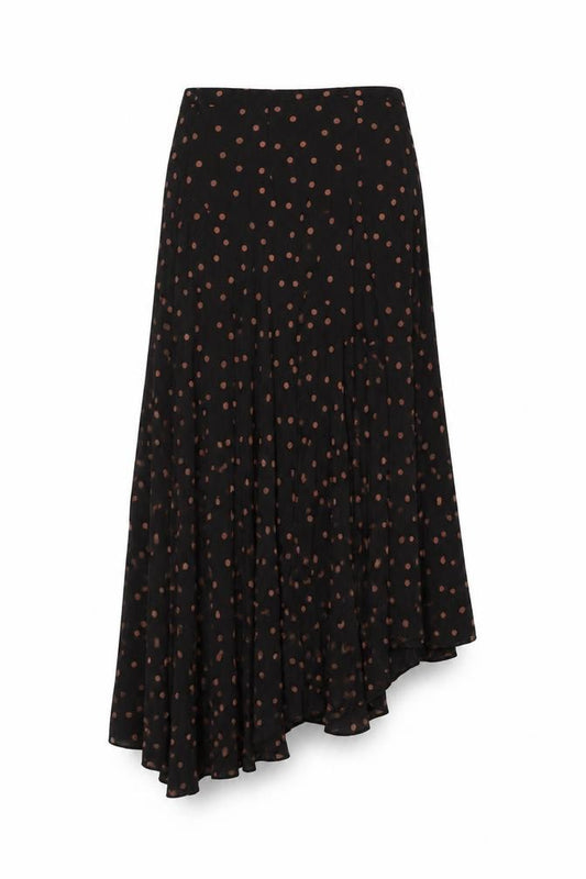 Front view of Topshop Women's Black Polka Dot Skirt, size 4