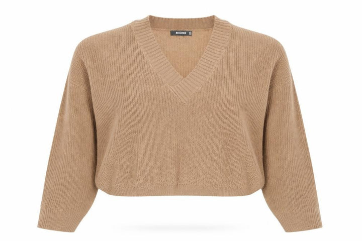 Missguided Women's Beige V-Neck Pullover Jumper, Size 12