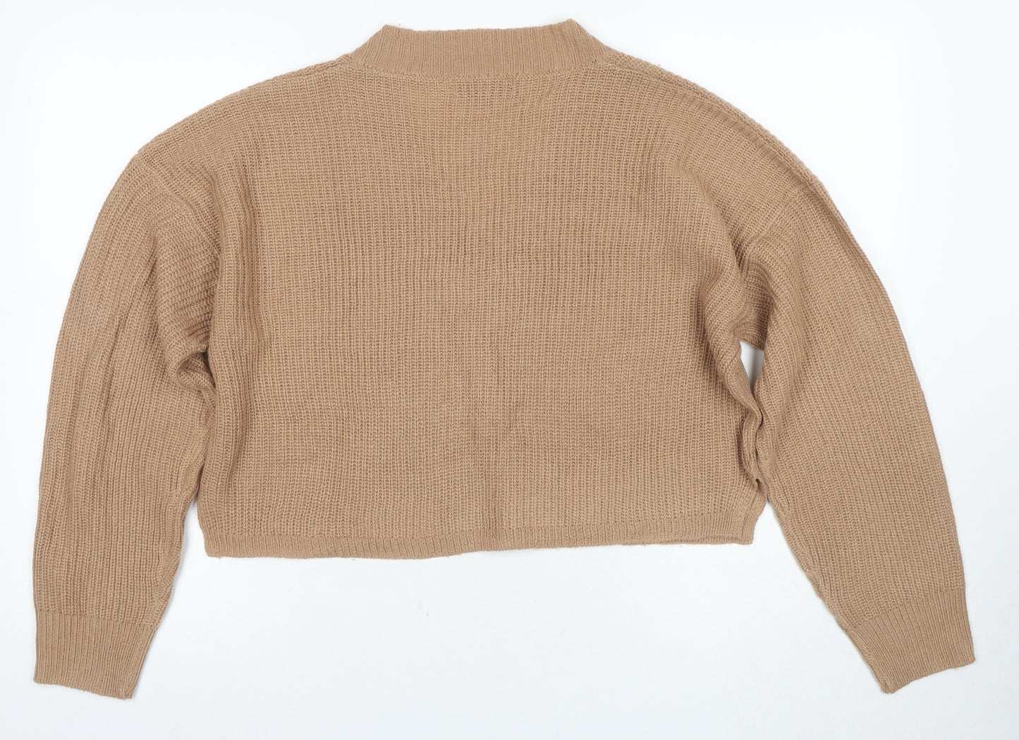 Missguided Women's Beige V-Neck Pullover Jumper, Size 12