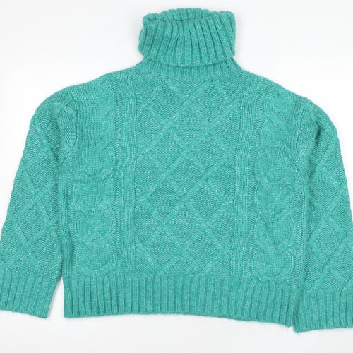 Marks and Spencer Women's XS Green Cable-Knit Jumper