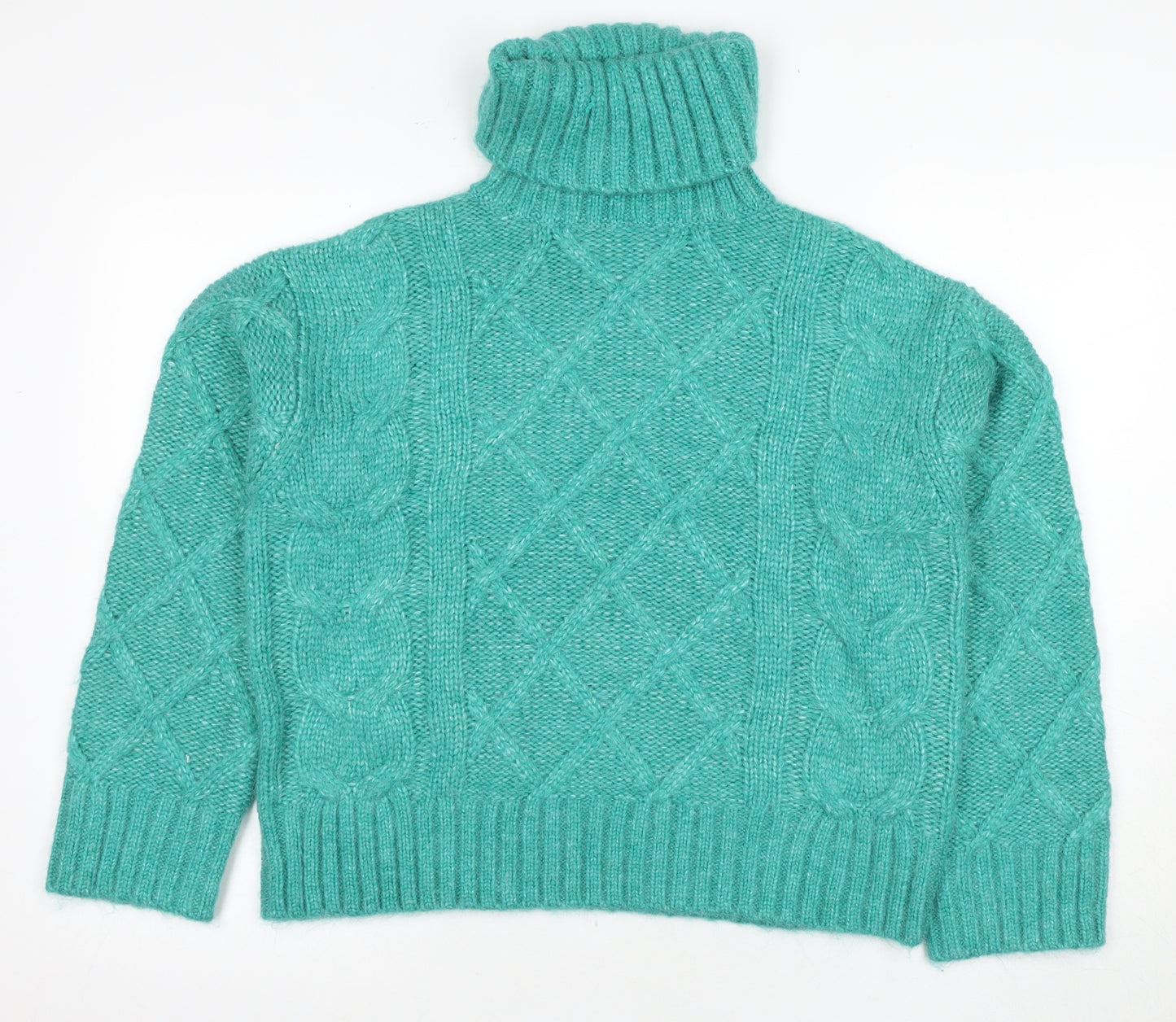 Marks and Spencer Women's XS Green Cable-Knit Jumper