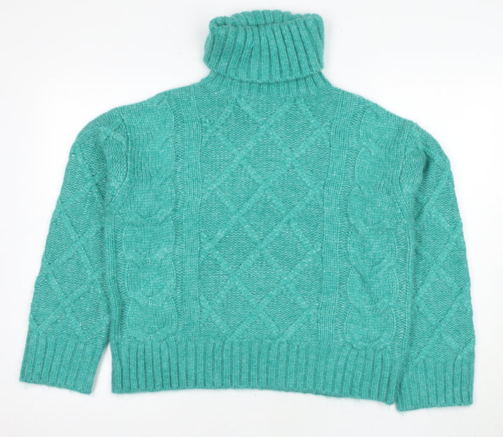 Marks and Spencer Women's XS Green Cable-Knit Jumper