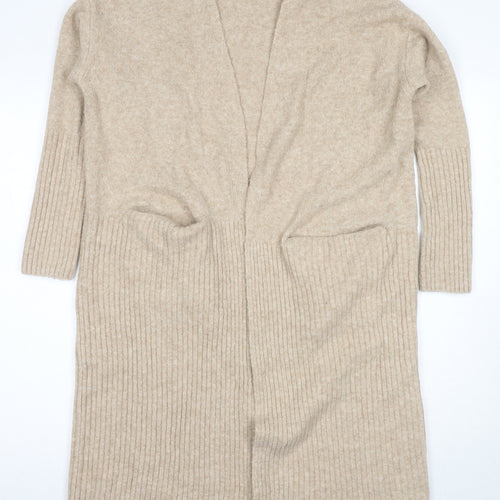 H&M Women's Beige Knit Cardigan, Size S, V-Neck