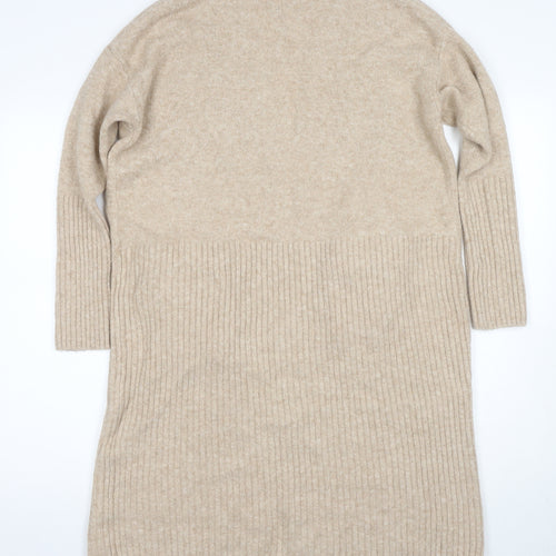 H&M Women's Beige Knit Cardigan, Size S, V-Neck