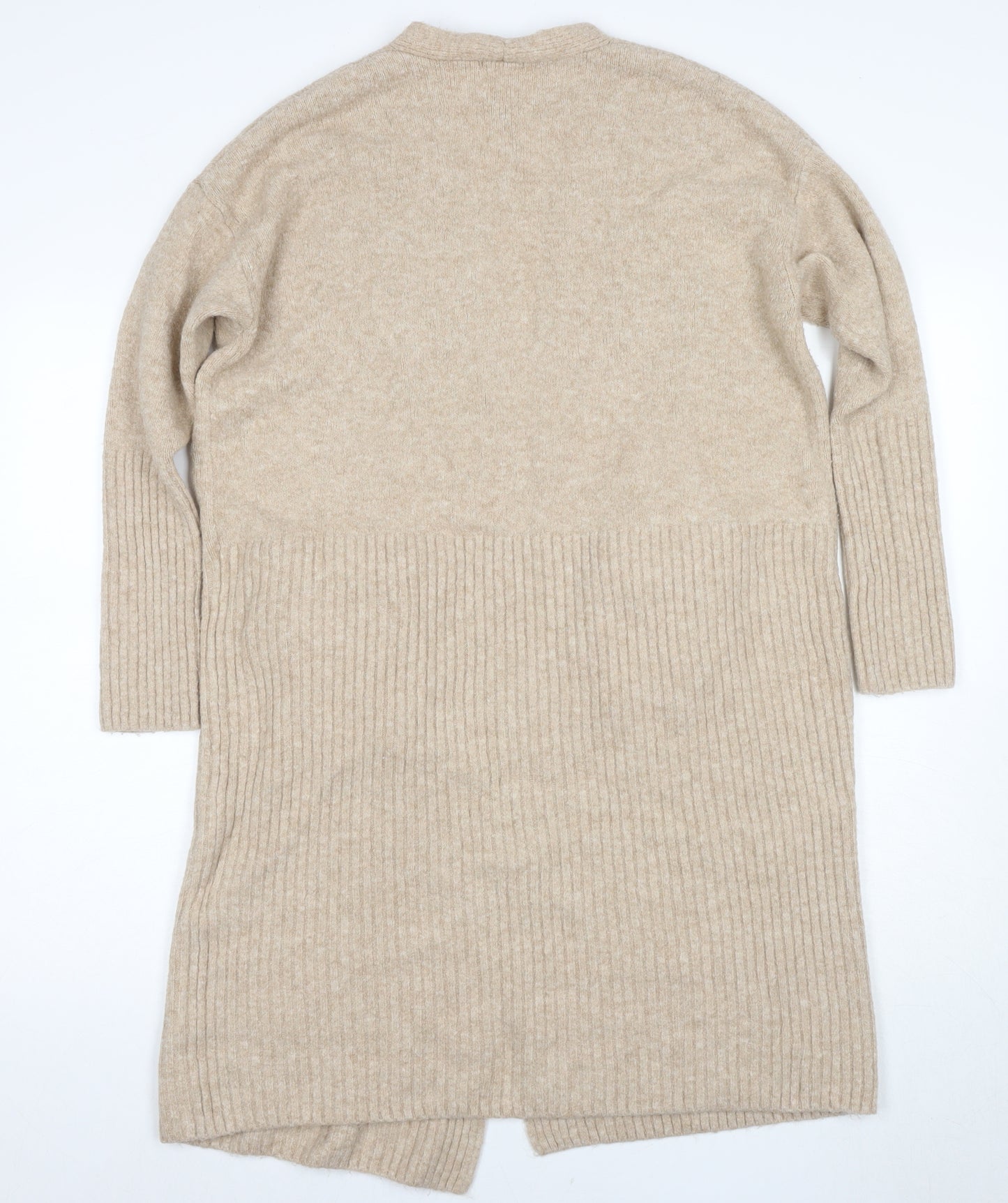 H&M Women's Beige Knit Cardigan, Size S, V-Neck