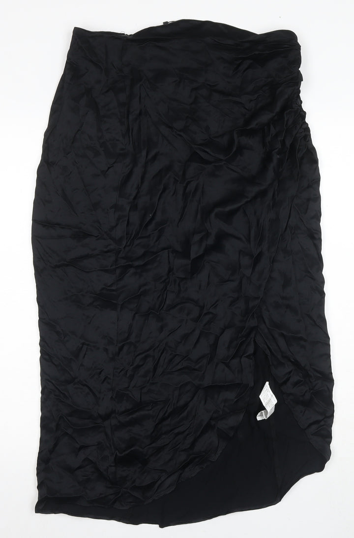 Zara Women's Black Midi Straight Skirt Size 12