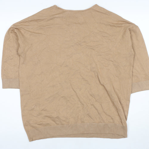 Bonmarche Women's Beige Beaded Top Size 16
