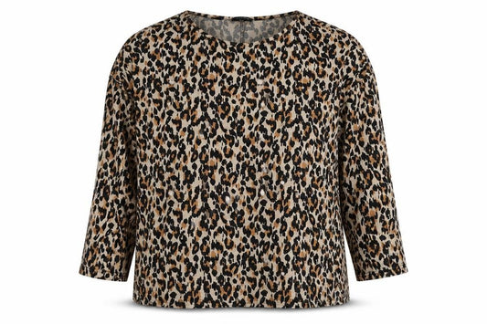 Front view of New Look Women’s Multicoloured Animal Print Top, M, Casual