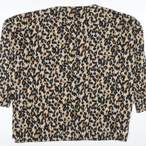 New Look Women’s Multicoloured Animal Print Top, M, Casual