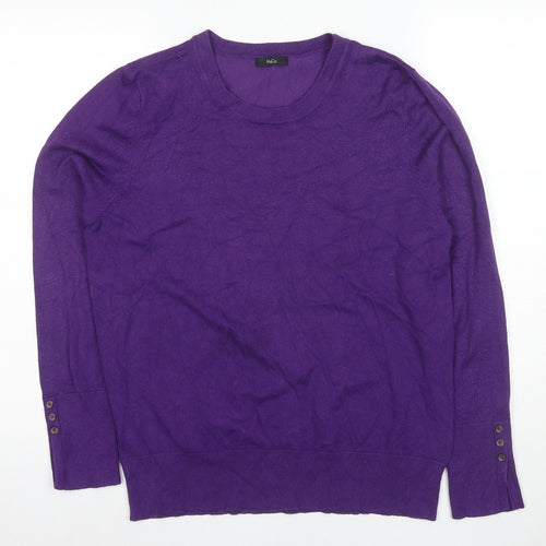 M&Co Women's Purple Crew Neck Pullover Jumper Size 16