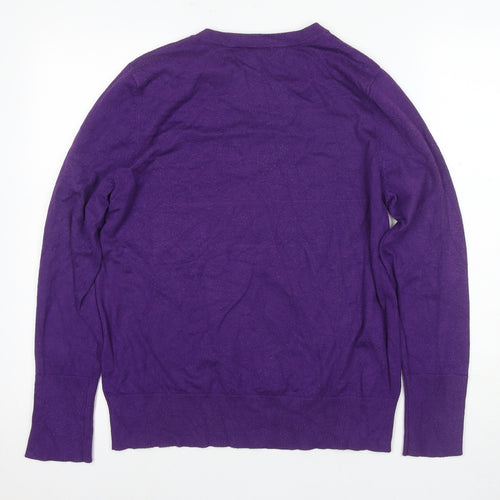 M&Co Women's Purple Crew Neck Pullover Jumper Size 16