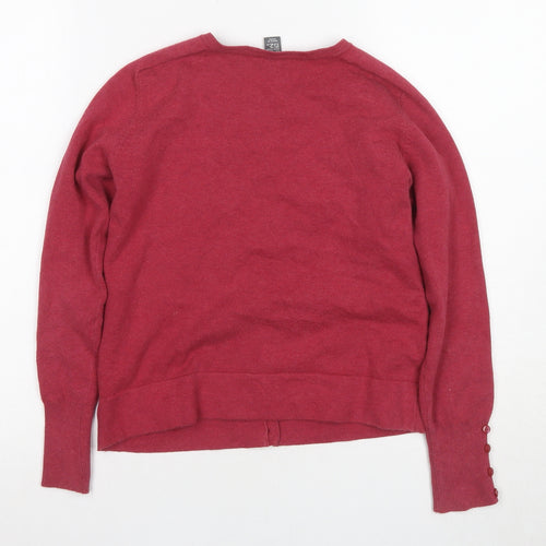 Zara Kids Girls Red Cardigan 11-12 Years Cotton Blend