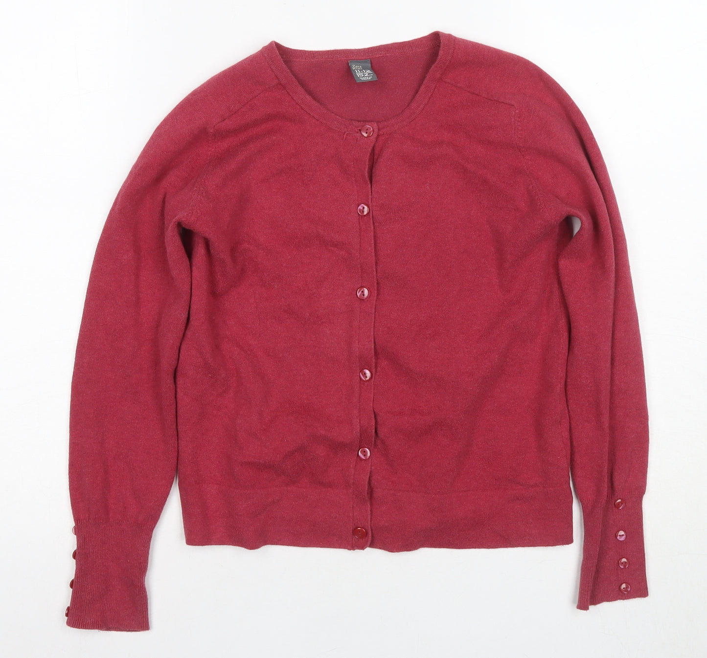 Zara Kids Girls Red Cardigan 11-12 Years Cotton Blend