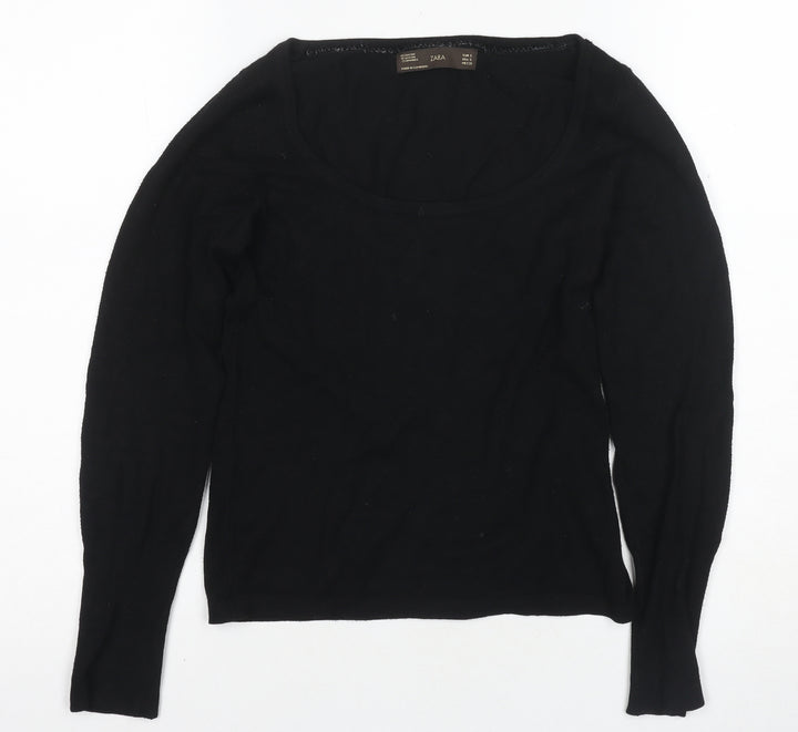 Zara Women's Black Pullover Jumper Size 10