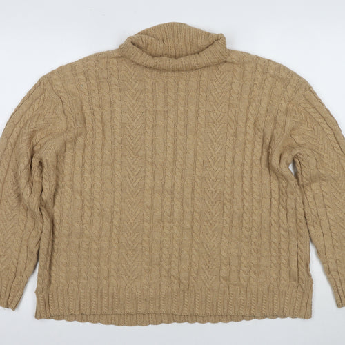 Marks and Spencer Women's Beige Cable-Knit Pullover, Size L