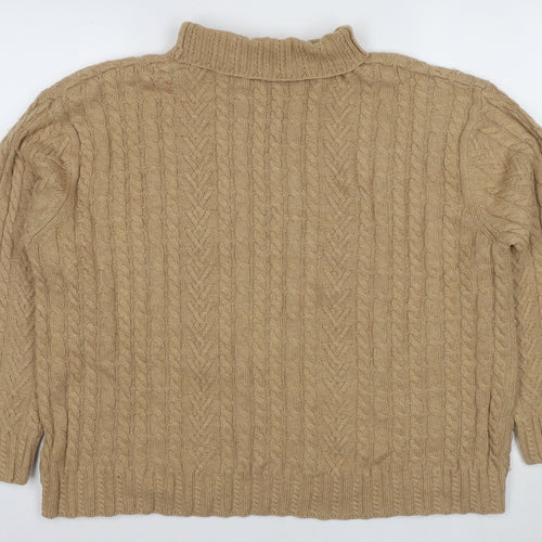 Marks and Spencer Women's Beige Cable-Knit Pullover, Size L