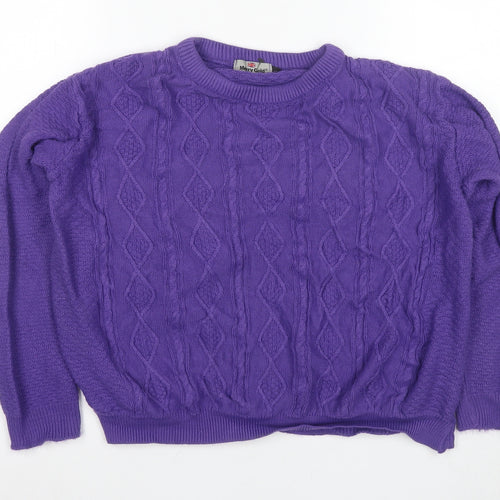Merry Gold Women's Purple Cable-Knit Pullover