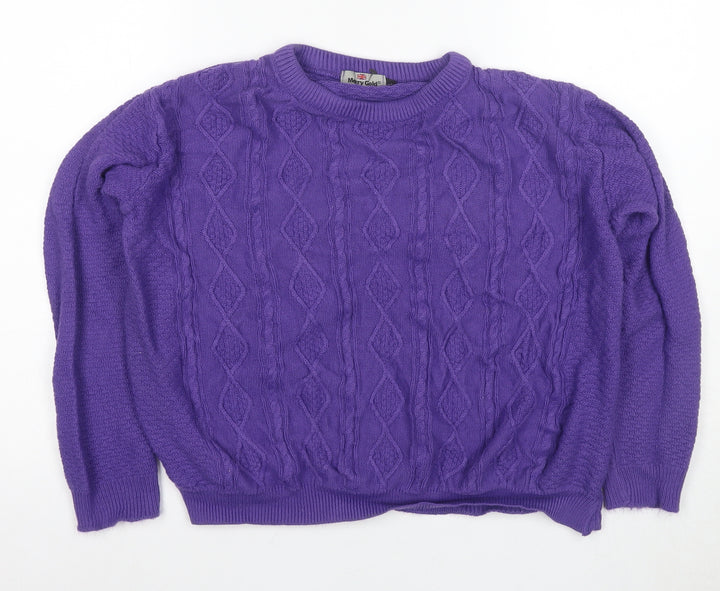 Merry Gold Women's Purple Cable-Knit Pullover