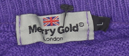 Merry Gold Women's Purple Cable-Knit Pullover