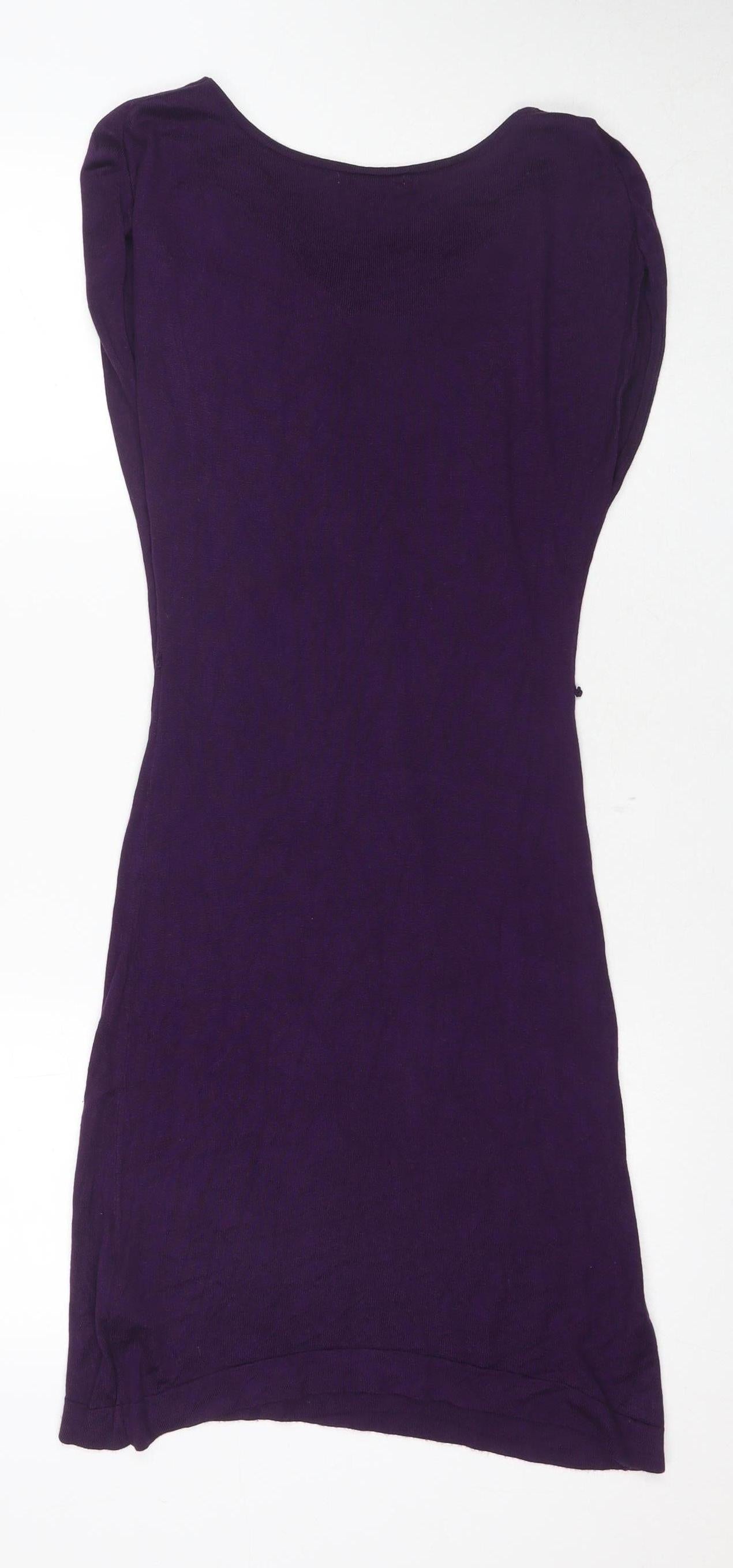 H&M Women's Purple Scoop Neck Jersey Dress Size S