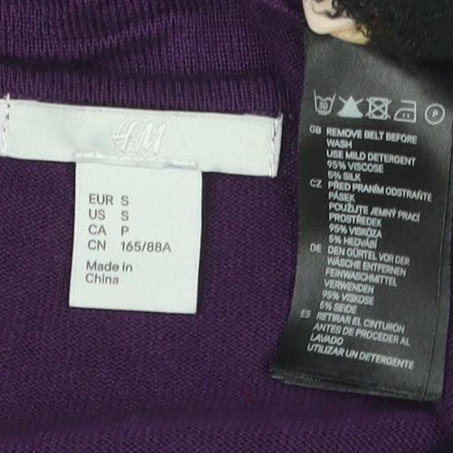 H&M Women's Purple Scoop Neck Jersey Dress Size S