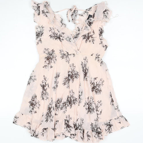Topshop Women's Pink Wrap Dress Size 6 Floral