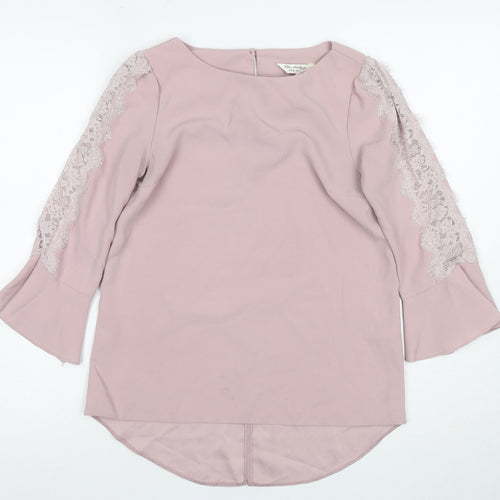 Miss Selfridge Women's Pink Lace Accent Blouse Size 6