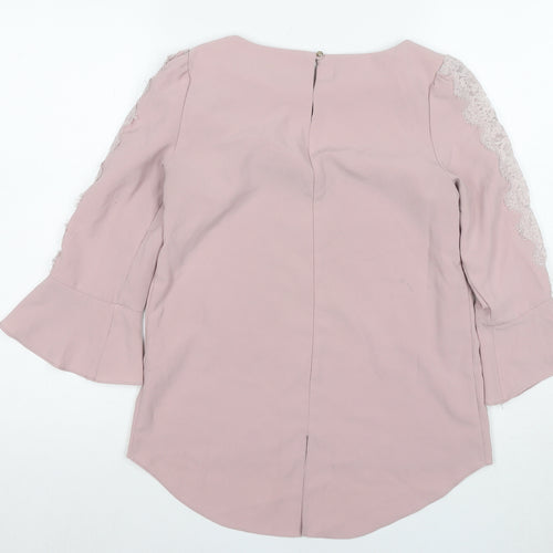 Miss Selfridge Women's Pink Lace Accent Blouse Size 6