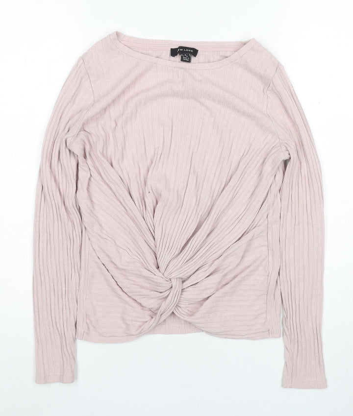 New Look Women's Pink Wrap T-Shirt Size 8