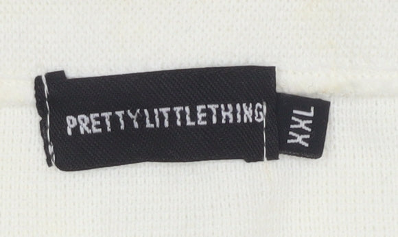 PrettyLittleThing Women's White Knit Skirt 2XL