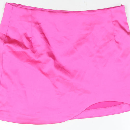 Bershka Women's Pink Mini Skirt - Size 4XL