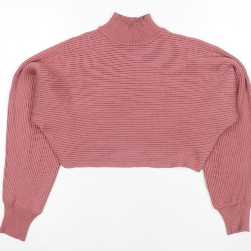 New Look Women’s Pink Mock Neck Pullover Jumper - Size S